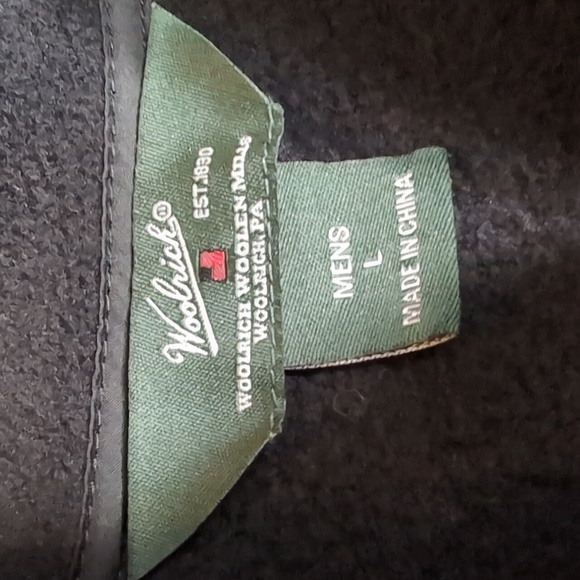Woolrich Fleece Jacket Full Zip Size Large Blackout - Picture 2 of 8